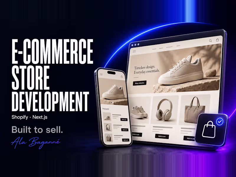 Cover image for E-commerce Development (Shopify or Next.js)
