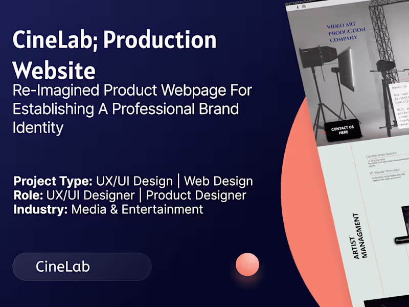 Cover image for UX UI design for a production website