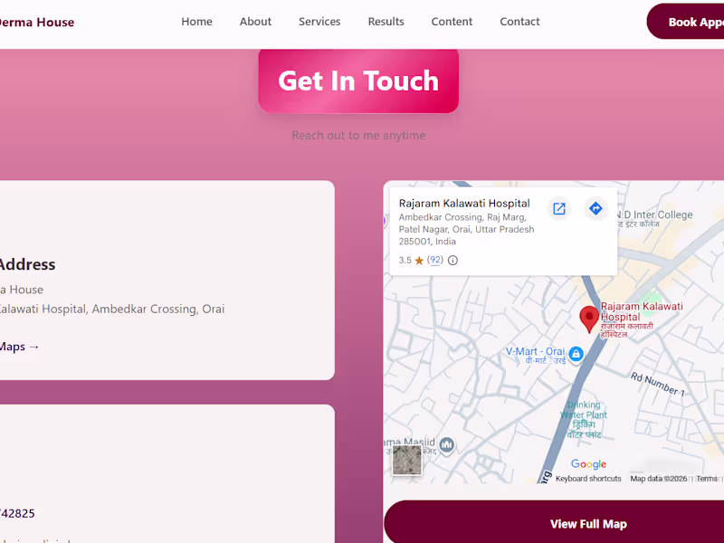 Cover image for Website for Dermatologist