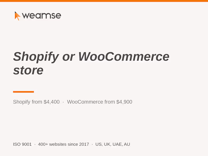 Cover image for Shopify or WooCommerce store