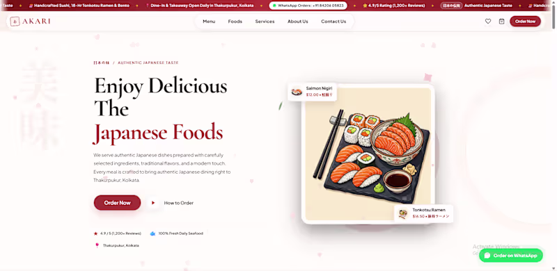 Cover image for AKARI — Premium Japanese Restaurant