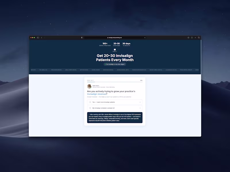 Cover image for Invisalign Lead Generation Funnel Development