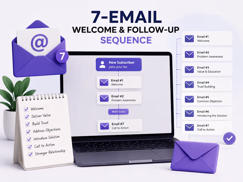 Cover image for 7-Email Welcome & Follow-Up Sequence
I’ll