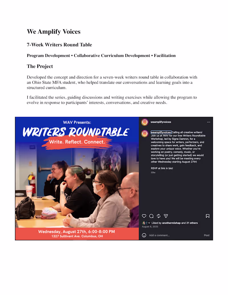 Cover image for Writers Round Table | Creative Programming