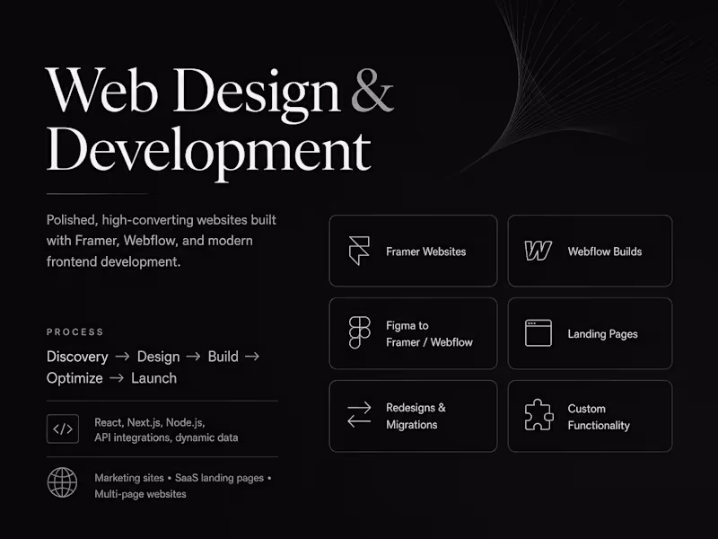 Cover image for Framer & Webflow Website Design & Development