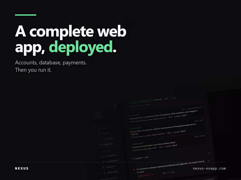 Cover image for Complete web app, built and deployed - yours to run