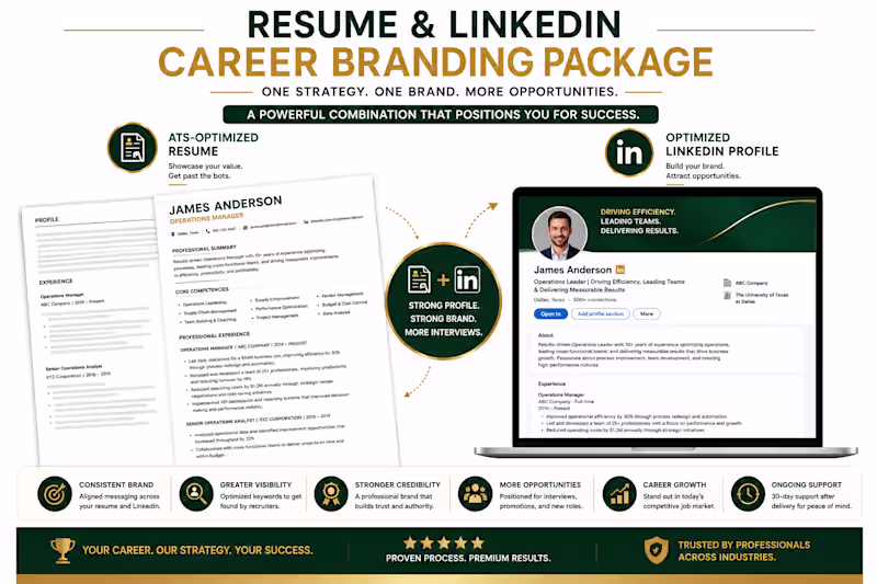 Cover image for Resume & LinkedIn Career Branding Package