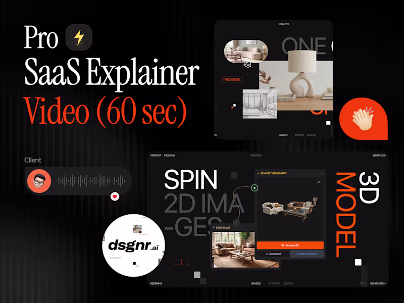 Cover image for ⚡ Pro SaaS Explainer Video (60 sec)