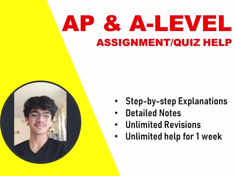 Cover image for AP and A-level Assignment/Homework help