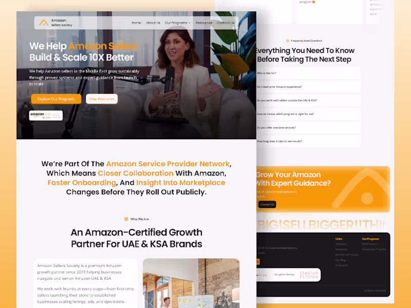 Cover image for Amazon Sellers Society Website Redesign