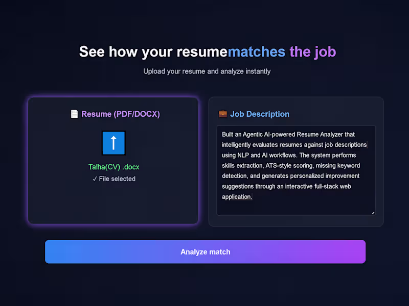 Cover image for AI Resume Analyzer | Live