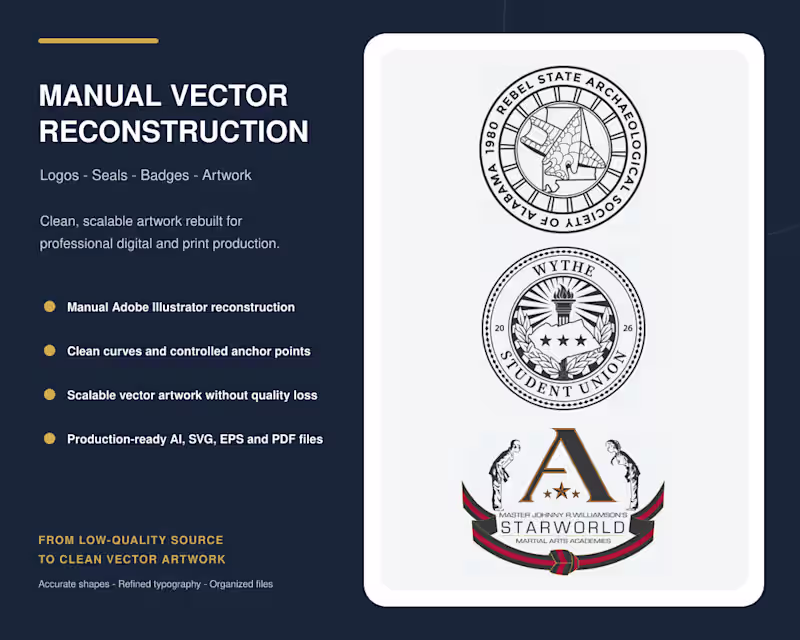 Cover image for Vector Logo Reconstruction & Custom Vector Artwork