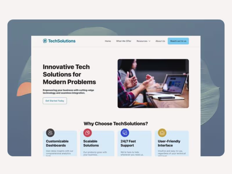 Cover image for TechSolutions Website - Case Study
