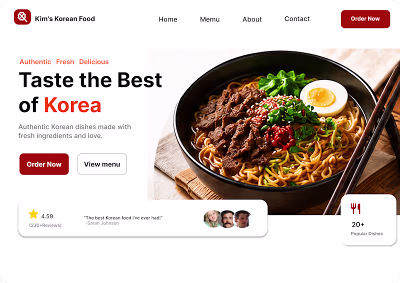 Cover image for Restaurant Website UI/UX Design & Ordering Experience