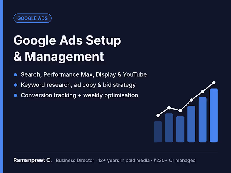 Cover image for Google Ads Setup & Management for Leads and Sales