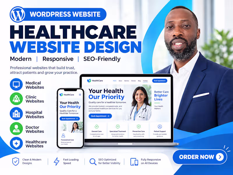 Cover image for I will design a professional WordPress website for healthcare.