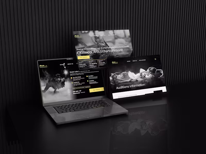 Cover image for Website for a Touring Ballet Theater