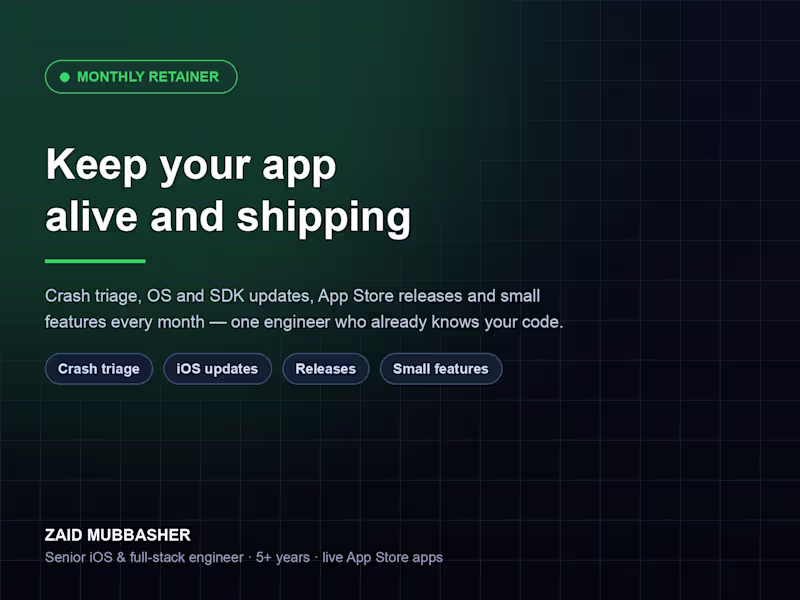 Cover image for Mobile App Maintenance & Support — Monthly Retainer