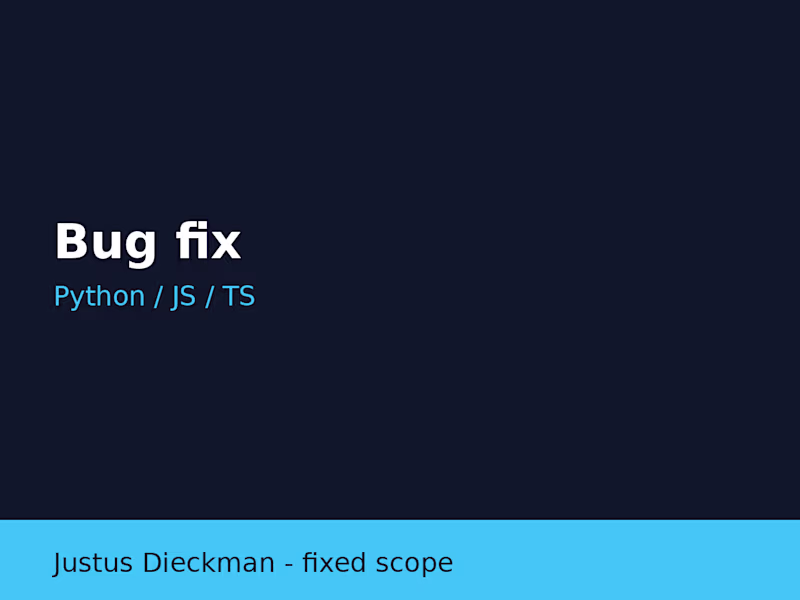 Cover image for Reproduce & fix one Python or JS/TS bug