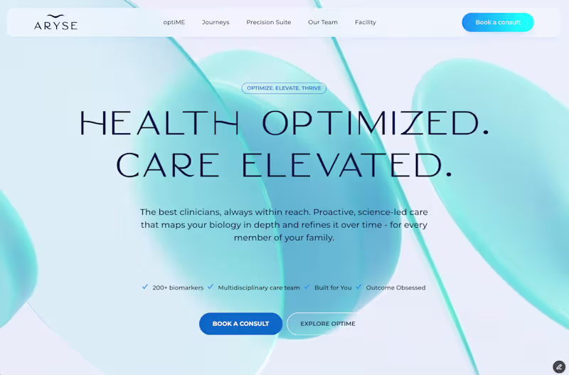 Cover image for Aryse Health Website Development Figma to Framer