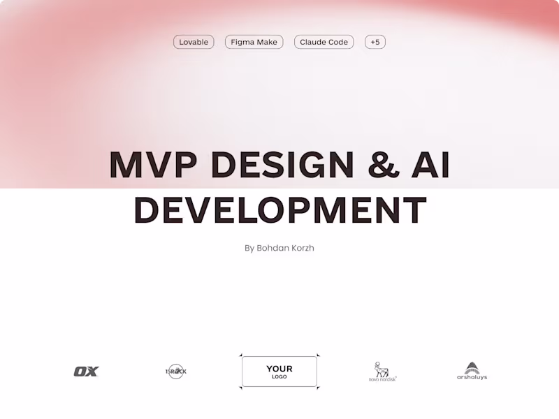 Cover image for MVP ♦︎ Design & AI development ♦︎ 2 weeks