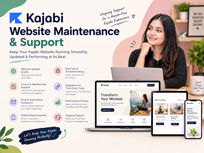 Cover image for Kajabi Website Maintenance & Support