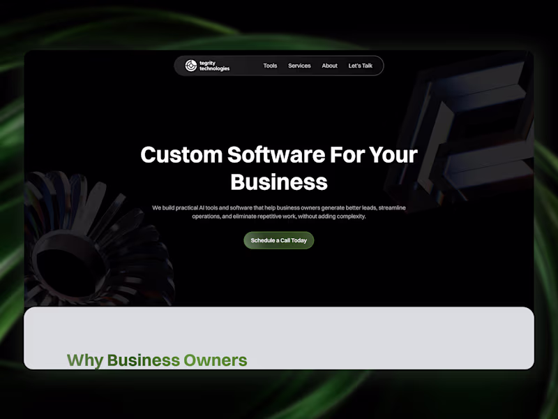 Cover image for Tegrity Technologies Website Design and Development