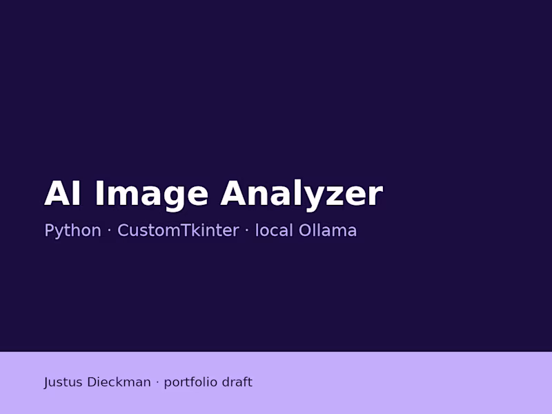 Cover image for AI Image Analyzer — local vision critique + image-to-prompt