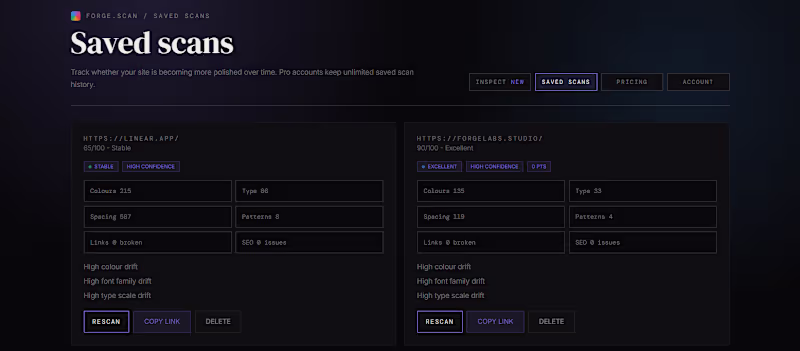 Cover image for Built FORGE.inspect, a UI analysis