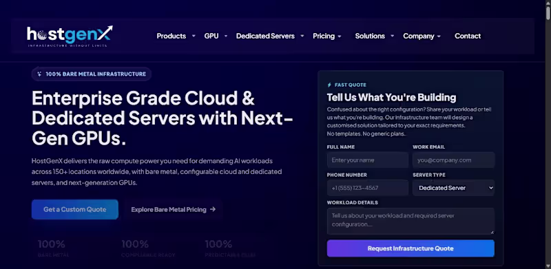 Cover image for HostGenX – GPU & Dedicated Server Hosting Website