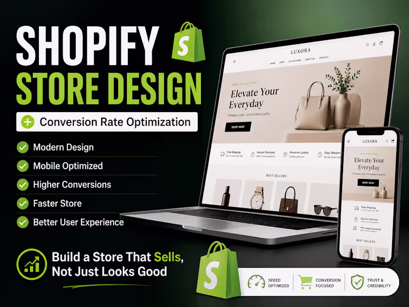 Cover image for Shopify Store Design, Shopify Redesign & Conversion Optimization