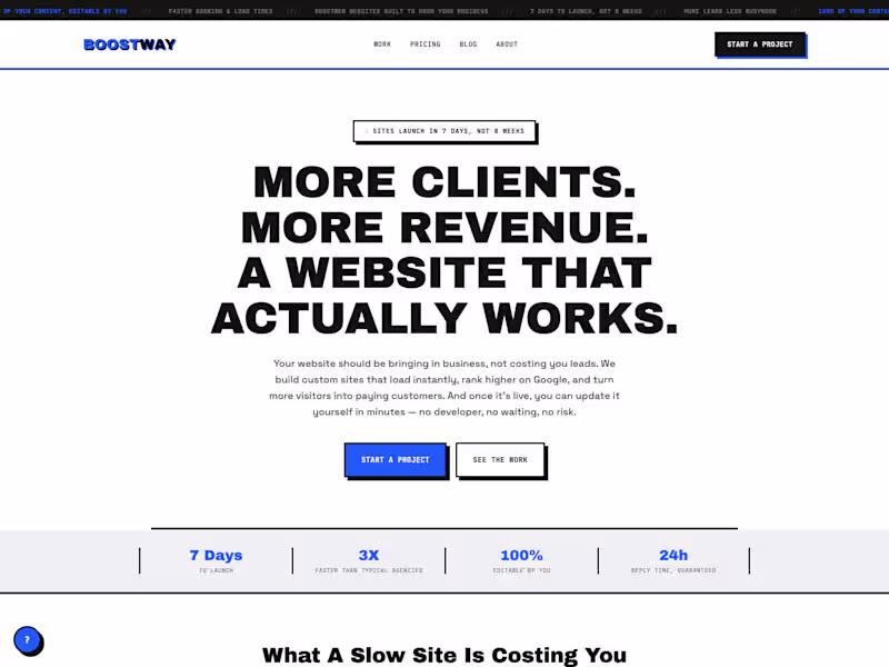 Cover image for Boostway Agency Website Design