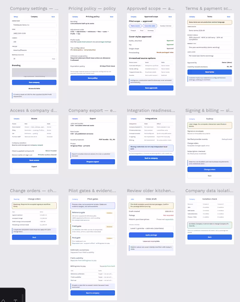 Cover image for FieldQuote mobile app - UI design