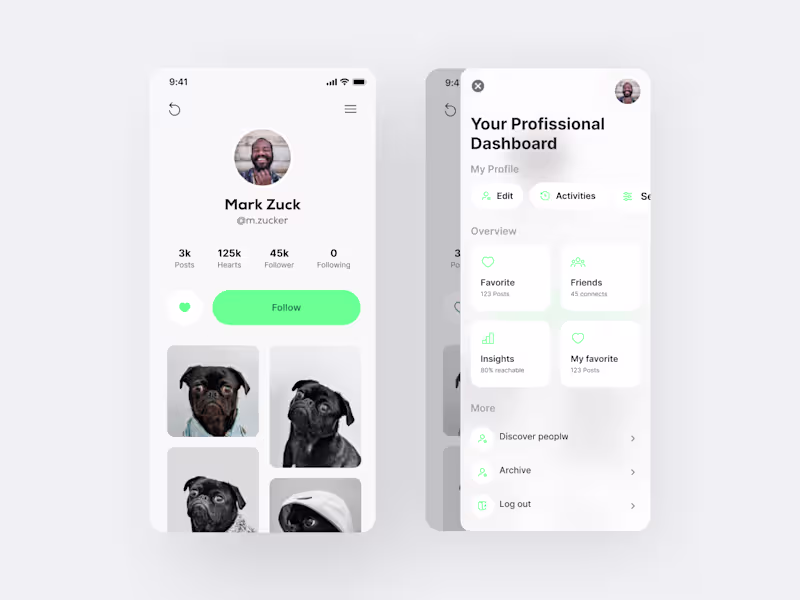Cover image for Social Media app - New side menu concept