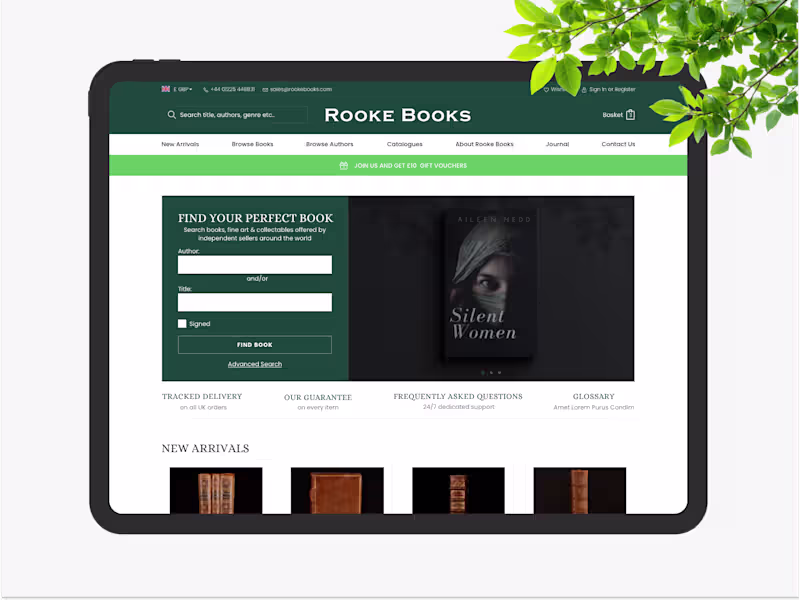 Cover image for Rooke Books Website Design