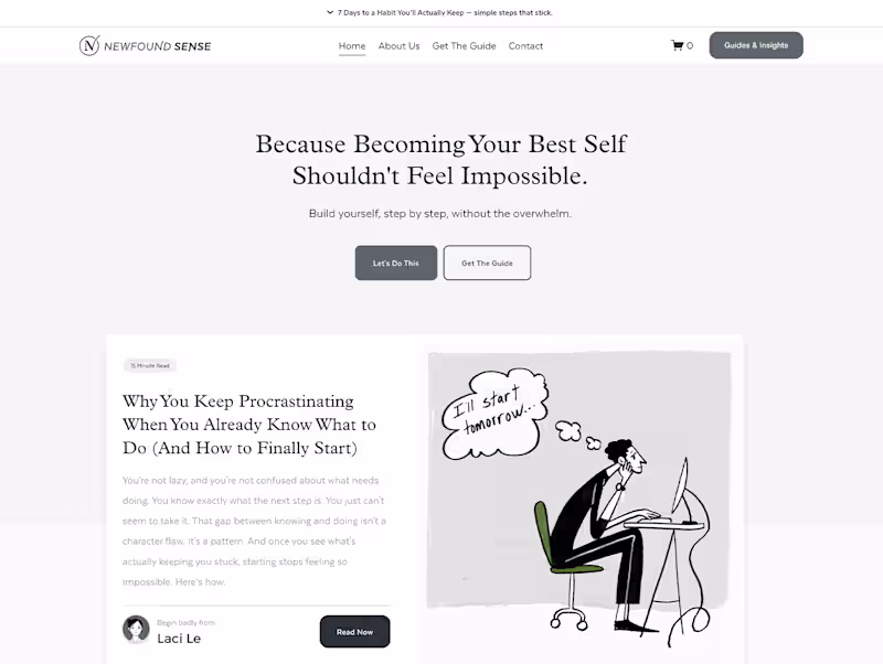 Cover image for Newfound Sense
Building better habits has