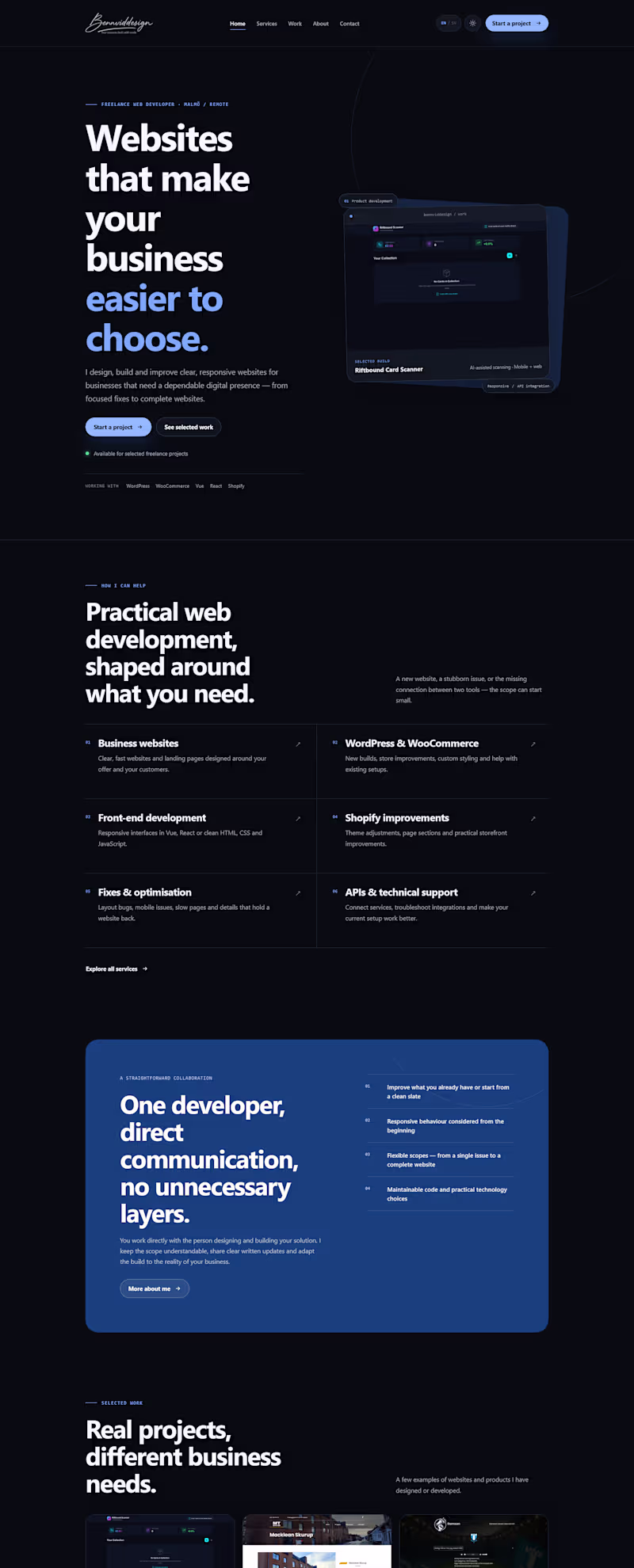 Cover image for BennvidDesign – Freelance Web Development