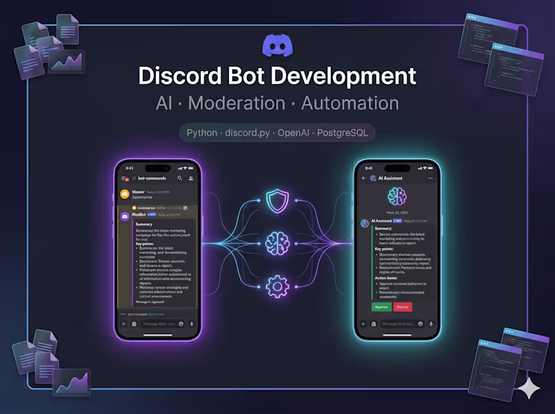 Cover image for Discord Bot Development — AI, Moderation & Automation