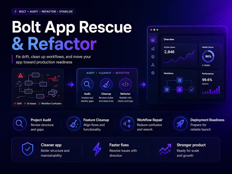 Cover image for Bolt App Rescue & Refactor