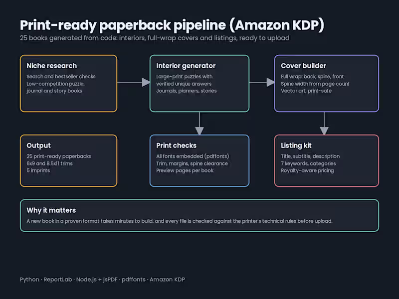 Cover image for Print-ready paperback pipeline for Amazon KDP