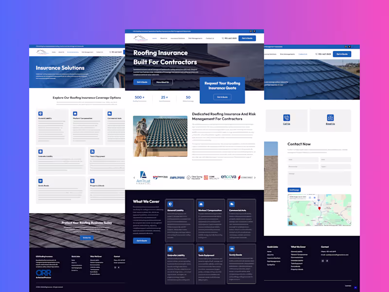 Cover image for Insurance Website Design for USA Roofing Insurance
