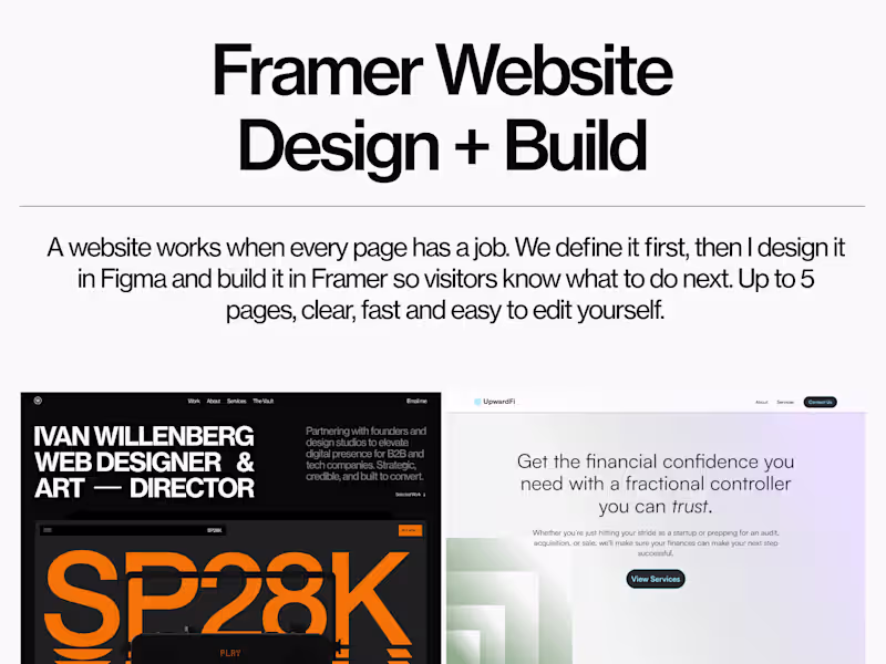 Cover image for Framer Website: Design + Build, up to 5 Pages
