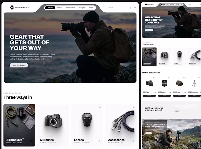 Cover image for Aperture & Co. - Camera Gear Store, Built to Sell Trust