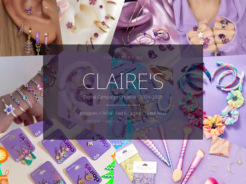 Cover image for Claire's — Digital Campaign Creative & Content Production