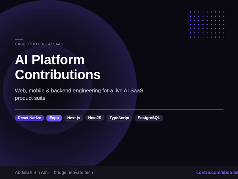 Cover image for AI SaaS Platform — Web, Mobile & Backend (Onsense AI)