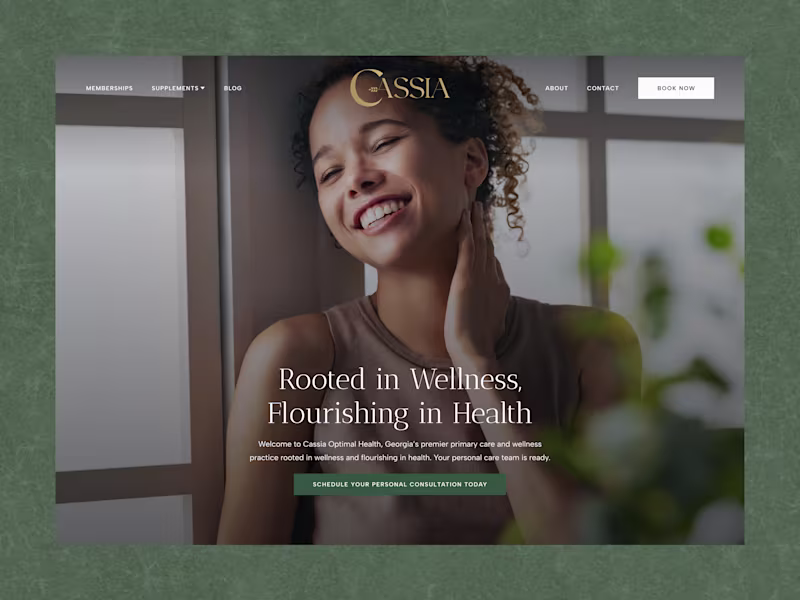 Cover image for Cassia Optimal Health | Website Redesign