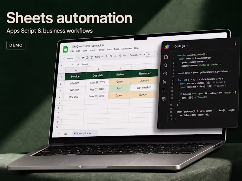 Cover image for Google Sheets and Apps Script for business automation