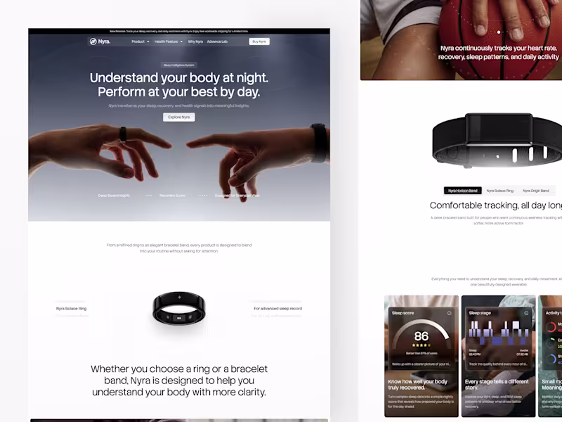 Cover image for Nyra AI Health-Tech Landing Page Design