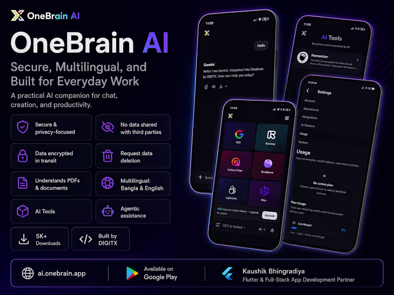 Cover image for OneBrain AI — One App.