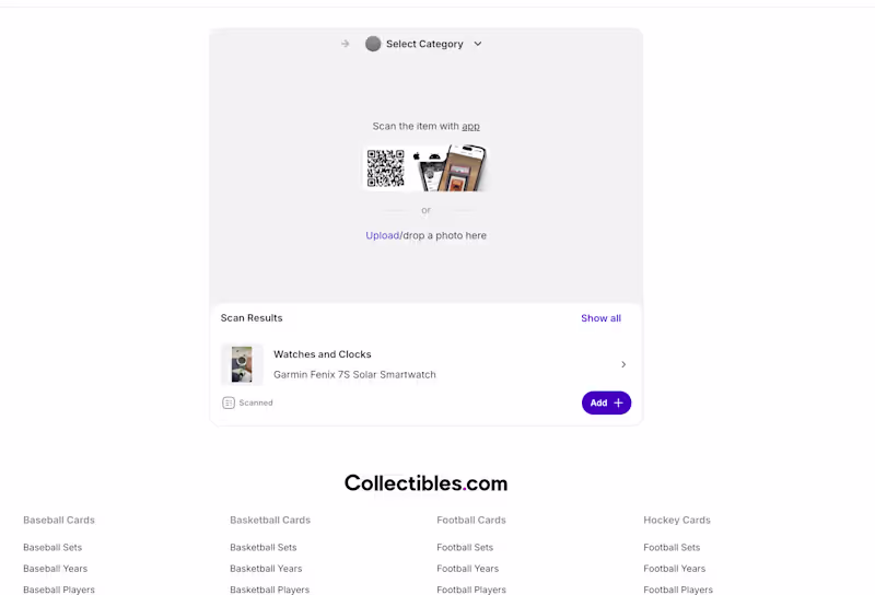 Cover image for AI Scanner for collectibles